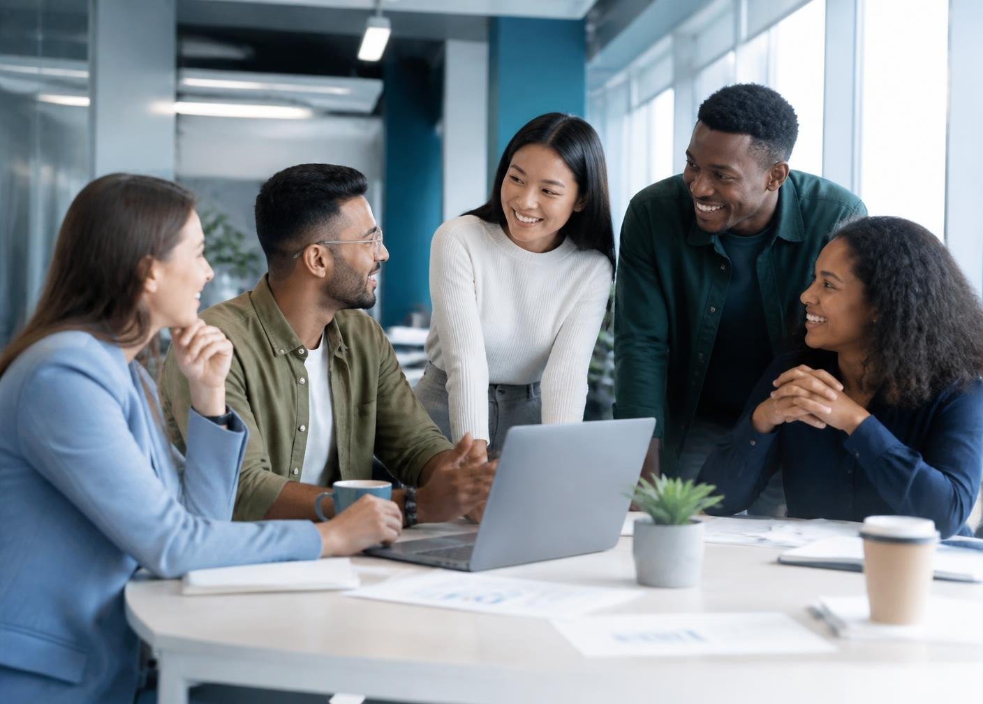 The Canon LLC consulting team collaborating in a meeting room